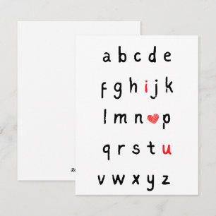 Black White Modern Typography Cute Valentine's Day Holiday Card