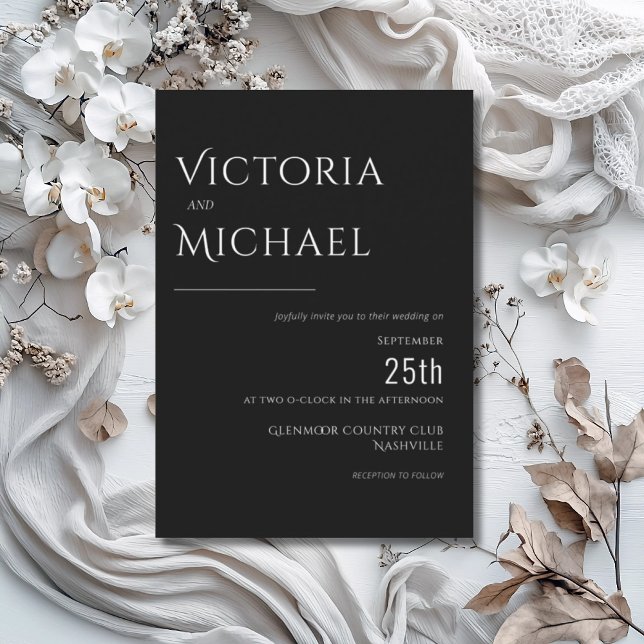 Black & White Modern Wedding Invitation (Creator Uploaded)