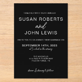 Black & White Modern Wedding Invitation