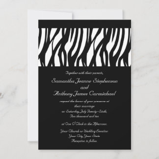 Black/White Modernist Stripe Wedding Invitations