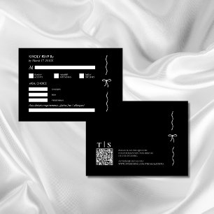 Black & White Monochrome Minimalist QR Code RSVP Card