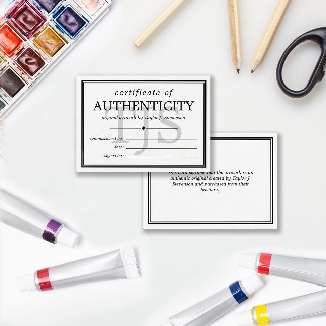 Black White Monogram Certificate of Authenticity (Creator Uploaded)
