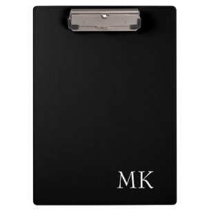 Black White Monogram  Clipboard