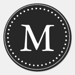 Black & White Monogram Envelope Seal