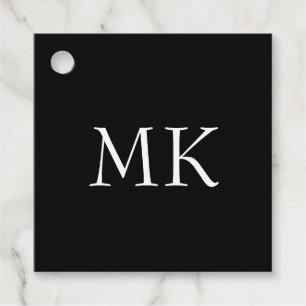 Black White Monogram  Favour Tags