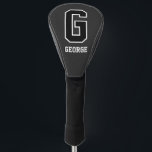 Black & White Monogram Golf Driver Golf Head Cover<br><div class="desc">Protect his favourite driver with a stylish black-and-white monogram head cover. Fully customisable—update initials,  background,  and colours for a gift that’s as unique as his swing. Perfect for golfers who want their gear to stand out. Personalise now!</div>