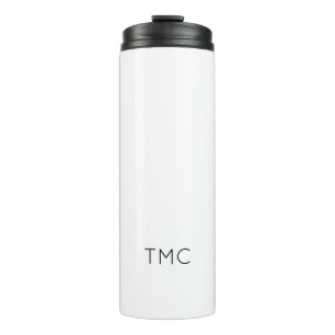 Black White Monogram Initials Classic Thermal Tumbler
