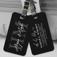 Black White Monogram Name