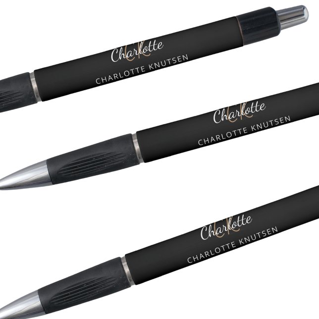 Black white monogram name script (Creator Uploaded)