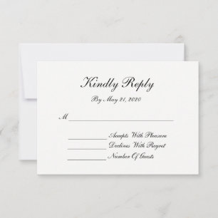 Black & White Monogram & Swirls RSVP Cards