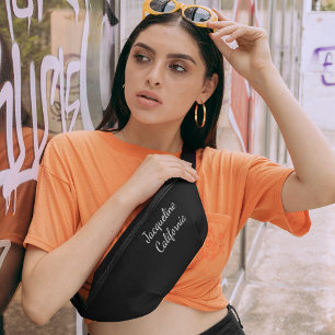 Black White Monogram Waist Crossbody Personalised Bum Bags