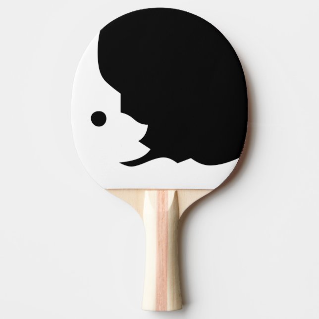 Black White Moon Crescent Ping Pong Paddle (Front)