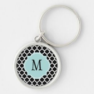 Black & White Moroccan Pattern Key Ring