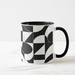 Black & White Mosaic Abstract Geometric Pattern 66 Mug
