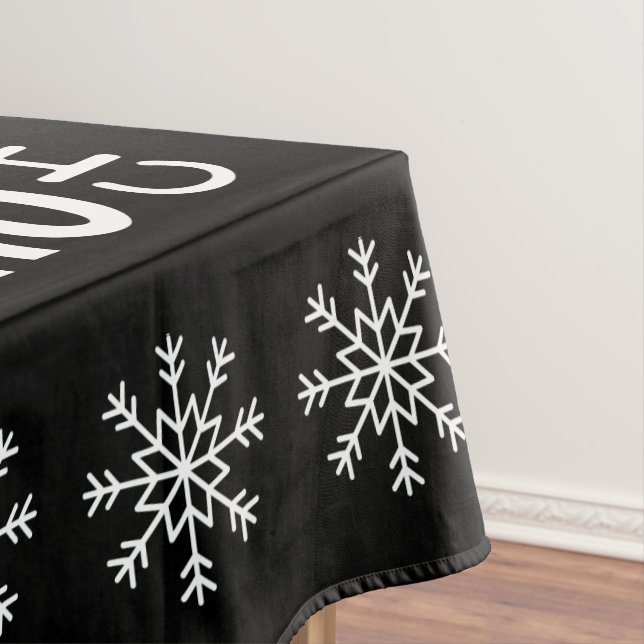 Black & White  "Most Wonderful Time Of The Year" Tablecloth (In Situ)
