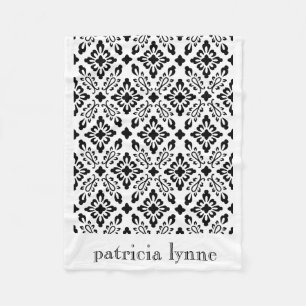 Black & White Motif Design Personalised Baby Fleece Blanket