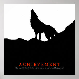 Black & White Motivational Achievement Poster