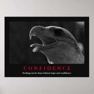 Black & White Motivational Eagle Confidence Quote Poster
