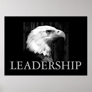Black & White Motivational Leadership Eagle Poster