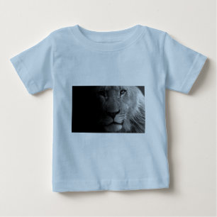 Black White Motivational Leadership Lion Portrait Baby T-Shirt