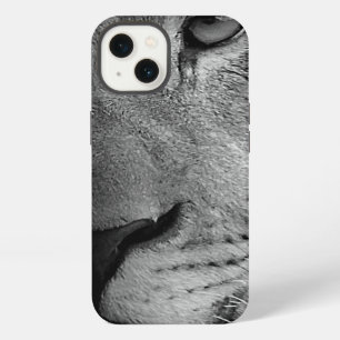 Black White Motivational Leadership Lion Portrait iPhone Case