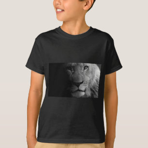 Black White Motivational Leadership Lion Portrait T-Shirt