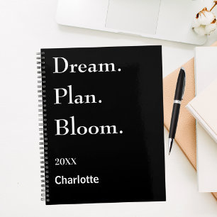 Black white motivational quote 2027 planner