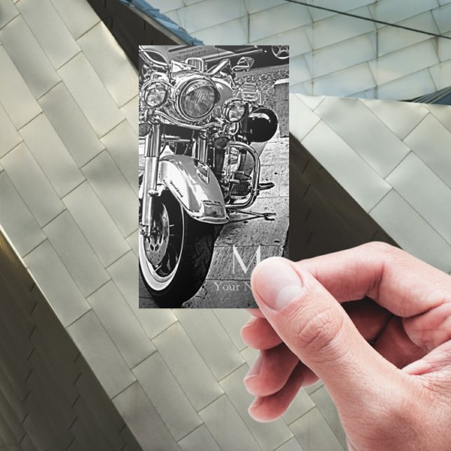 Black&white motorcycle business card (Creator Uploaded)