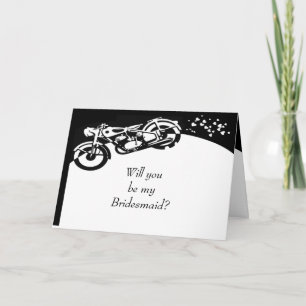 Black White Motorcycle Custom Bridesmaid Invite