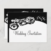 Black White Motorcycle Custom Wedding Invitation (Front/Back)