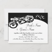 Black White Motorcycle Custom Wedding Invitation (Back)