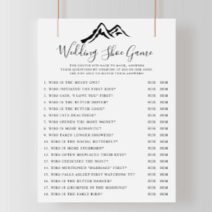 Black White Mountain Wedding Shoe Game