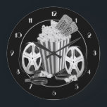 Black & White Movie Classics Round Large Clock<br><div class="desc">*Customise with your choice of background colour.</div>