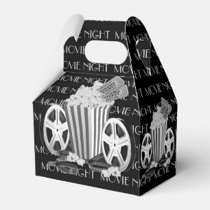 Black & White Movie Night Gable Favour Box