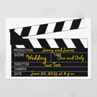 Black White Movie Theme Wedding Invitation