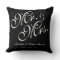 Black & White Mr. and Mrs. Wedding Pillow