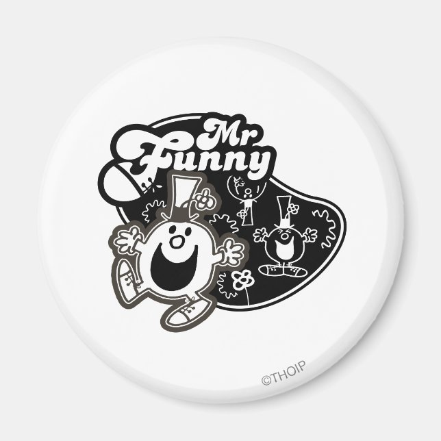 Black & White Mr. Funny Magnet (Front)