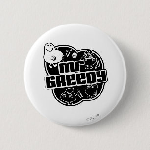 Black & White Mr. Greedy 6 Cm Round Badge
