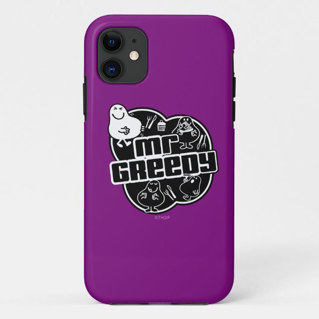 Black & White Mr. Greedy Case-Mate iPhone Case (Back)