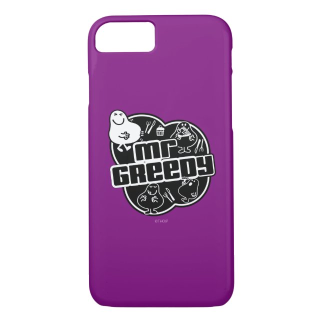 Black & White Mr. Greedy Case-Mate iPhone Case (Back)