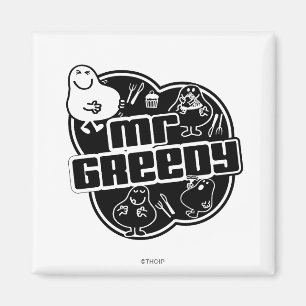 Black & White Mr. Greedy Magnet