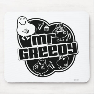 Black & White Mr. Greedy Mouse Pad
