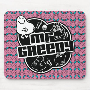 Black & White Mr. Greedy Mouse Pad