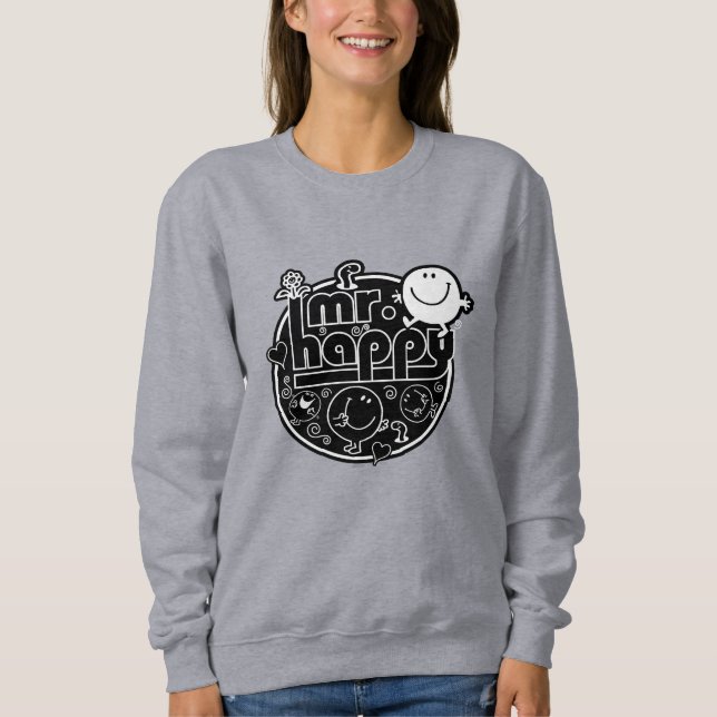 Black & White Mr. Happy Sweatshirt (Front)