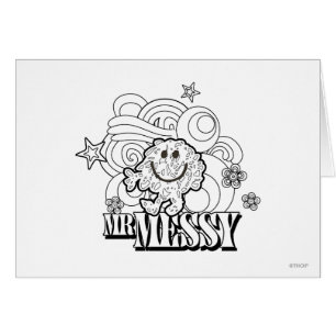 Black & White Mr. Messy Stars & Swirls