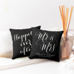 Black White Mr & Mrs Wedding Keepsake Pillow<br><div class="desc">Black White Mr & Mrs Wedding Keepsake Pillow. Trendy wedding pillows to enhance your home décor with personal touch of love. Personalise with your name,  wedding date and you can further customise it with your own personal message on the back. Also a great gift for wedding couple.</div>