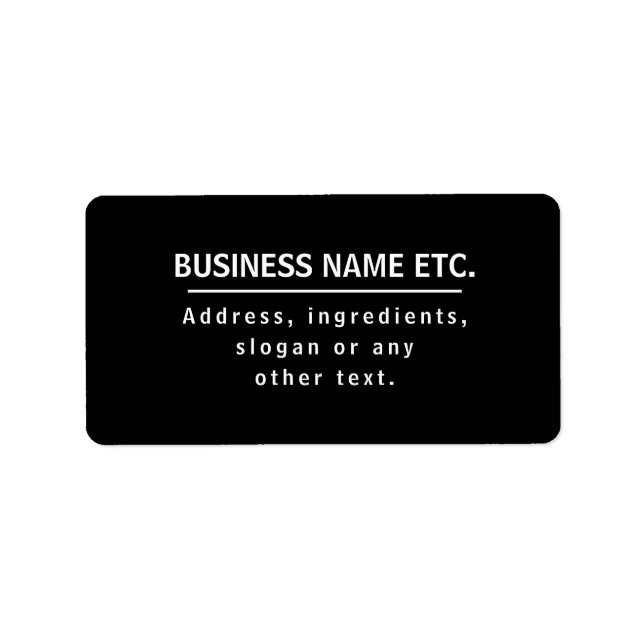 Black & White Multi-Purpose Label (Front)