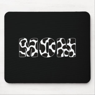Black White Mum Cow Print Aesthetic Animal Pattern Mouse Pad