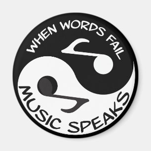 Black White Music Note Modern Musical Magnet