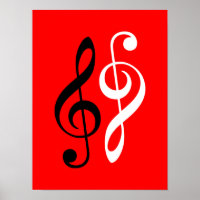 black white music treble clef